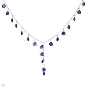  CleverEves 13.80.Ctw Amethyst 14K Gold Necklace 