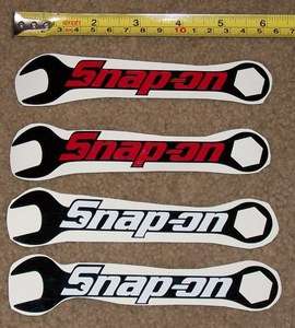 Snap On Logo over Wrenches! Set of 4 HQ 2 Color Vinyl Sticker Decals 