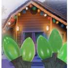   Style Opaque Blue LED Retro Style C7 Christmas Lights   Green Wire