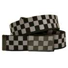 Luxury Divas Black & White Checker Canvas Slider Style Belt (B01604)