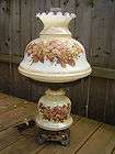 GWTW LARGE VINTAGE GLASS HURRICANE ELECTRIC LAMP  
