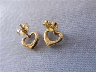 Tiffany & Co. 18K Gold Elsa Peretti Open Heart Earrings  