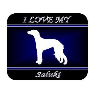  I Love My Saluki Dog Mouse Pad   Blue Design: Everything 