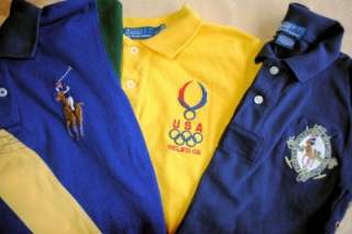 LOT of 8 RALPH LAUREN POLO Boys Big Pony Youth Logo Rugby Shirts 