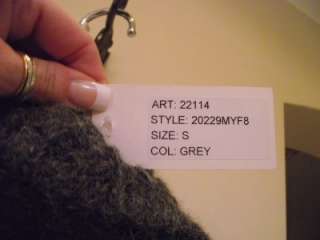 Stambecco Grey Wool Sweater Coat Cardigan ITALY szS nwt  