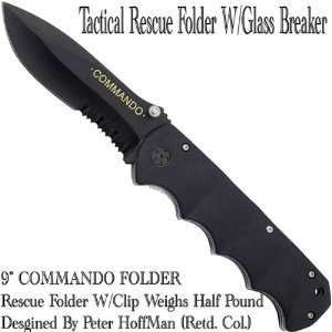  9 Commando Tactical Rescue Folding Knife Sports 
