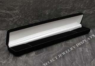 Flocked Black White Velvet Jewelry Bracelet Gift Box !!  