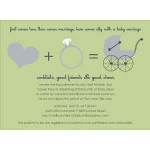  Love + Marriage Wasabi Baby Shower Invitations