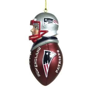 Pack of 8 New England Patriots Caucasian Tackler Christmas Ornaments 