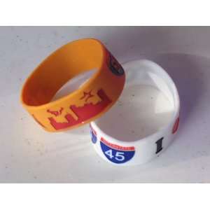  I Heart H  Town Silicone Rubber Bracelet 2 Color Pack 