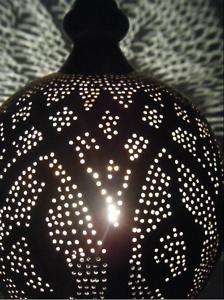 Moroccan Yellow Plated Brass Hanging Star Lamp Lantern  