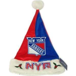 New York Rangers NHL Colorblock Plush Santa Hat:  Sports 