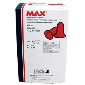  Leight MAX 1 D Max Foam Earplug NRR 33 500 Pairs