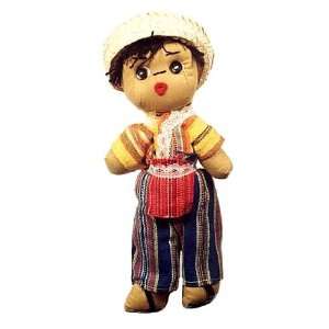   Worry Doll 10 Inch Size   Man with Straw Hat 