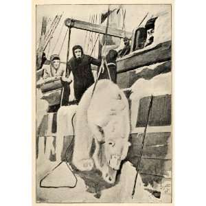 1899 Print Arctic Hunting Polar Bear Explorer Adventure 
