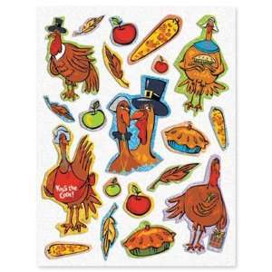  Turkey Glitter Stickers 3 Sheets Toys & Games