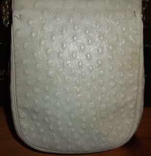 Vintage 50s Ivory Ostrich Skin Leather Purse  