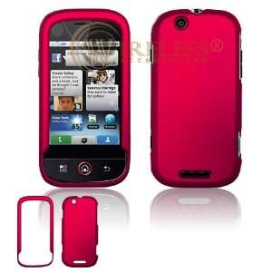  Motorola CLIQ Rubber Snap On Cover Case (Rose Pink) Cell 
