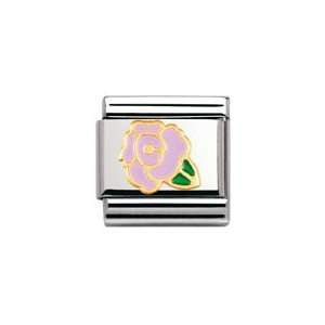   stainless steel , enamel and 18k gold (Camelia) Nomination Jewelry