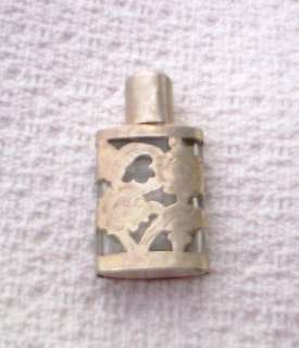 Cute Sterling Silver Overlay Miniature Perfume Bottle  