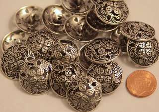 Lot of 8 NEW Silver Tone Twinkle Domed Shiny Metal Buttons 7/8 23MM 