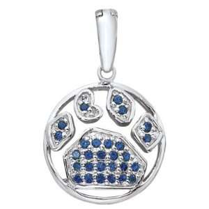  Open Paw Charm   September Birthstone   Sterling Jewelry