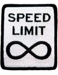 Speed Limit Infinity Embroidered Patch Iron On Highway Road Sign Biker 
