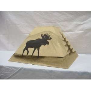  Large Square Hand Painted Lamp Shade   Moose