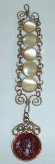ANTIQUE VICTORIAN 6 GOLD FILLED MOP PEARL FOB PENDANT  