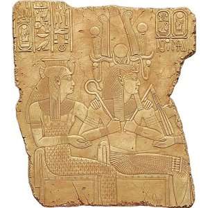  Egyptian Coronation Scene of King Seti I Relief, Stone 