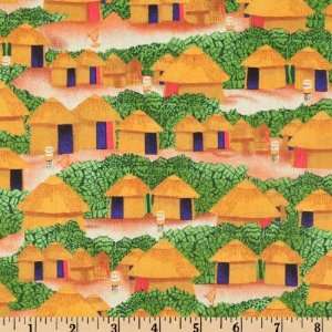  44 Wide Labor Of Love Huts Orange Fabric By The Yard 