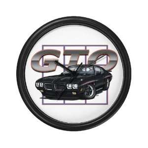 Black Pontiac GTO Art Wall Clock by  
