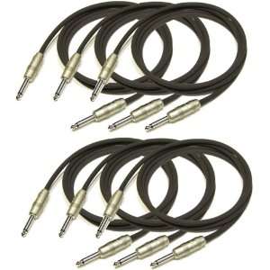  6 PACK 30 FT 1/4 TS MONO PRO INSTRUMENT PATCH CABLE 