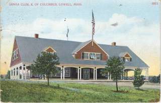 Genoa Club Knights of Columbus Lowell MA 1909 Postcard  
