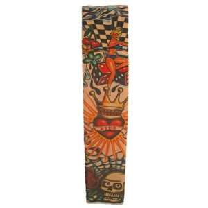 Tattoo Sleeve (Crowned Heart & Skull) ~ Party & Halloween Accessory 