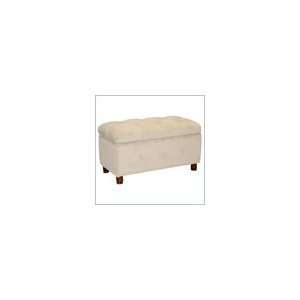   Upholstered Blanket Storage Bench in Velvet White: Home & Kitchen