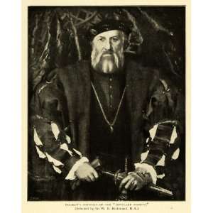  1900 Print German Artist Holbein Jeweler Morett Portrait 