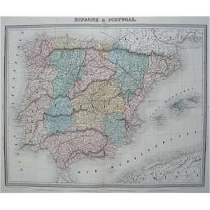  Tardieu Map of Spain and Portugal (1863)