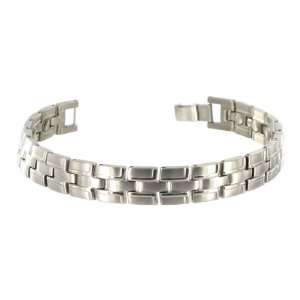   Wide Mens Magnetic Link Bracelet 8.75 inch Long with Fold over Clasp
