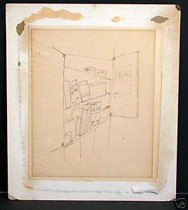 Helmut Von Erffa Pen Ink Very Rare Drawing Bauhaus  