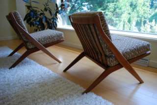   Lounge Chairs Folke Ohlsson Danish Modern Mid Century Eames Era  