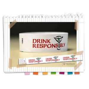 com 500 Tyvek Drink Responsibly Pattern Wristbands for Events, Patron 