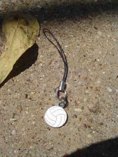 White VolleyBall Volley Ball Cell Phone Purse Charm  