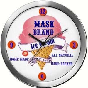  MASK 14 Inch Ice Cream Metal Clock Quartz Movement 