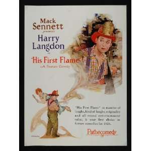 1926 Ad Mack Sennett Harry Langdon His First Flame Film   Original 