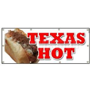   TEXAS HOT BANNER SIGN weiner hot dog sign franks Patio, Lawn & Garden