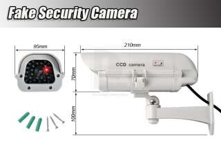Dummy Fake CCTV IR Wireless Security System Flash Red Led Camera 