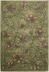 Area Rug 8x10 Runner Modern Floral Green Purple Easy Clean   actual 6 