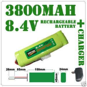 4V 3800mAh Rechargable Battery + Charger Car Tamiya  