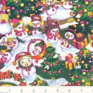   Christmas Carolers Green Fabric By The Yard: Arts, Crafts & Sewing